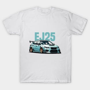 Subaru WRX STI Car Art - Impreza EJ25 Widebody Modified JDM Car T-Shirt